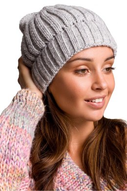 Czapka Damska Model BK058 Grey - BE Knit - uniwersalny BE Knit