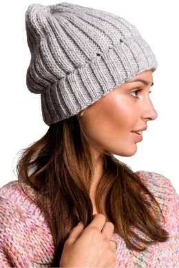 Czapka Damska Model BK058 Grey - BE Knit - uniwersalny BE Knit