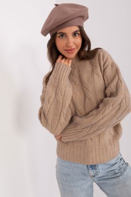 Beret Model AT-CZ-231305.82P Dark Beige - AT - uniwersalny AT