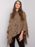 Poncho-AT-PN-368N.60-ciemny bezowy - ONE SIZE