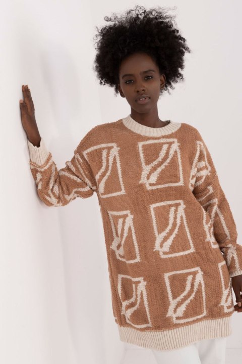 Sweter Damski Model BA-SW-0277.02 Camel - Badu - uniwersalny Badu