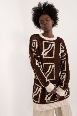 Sweter Damski Model BA-SW-0277.02 Dark Brown - Badu - uniwersalny Badu