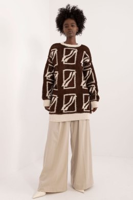 Sweter Damski Model BA-SW-0277.02 Dark Brown - Badu - uniwersalny Badu