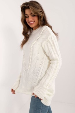 Sweter Damski Model BA-SW-0574.44 Ecru - Badu - uniwersalny Badu