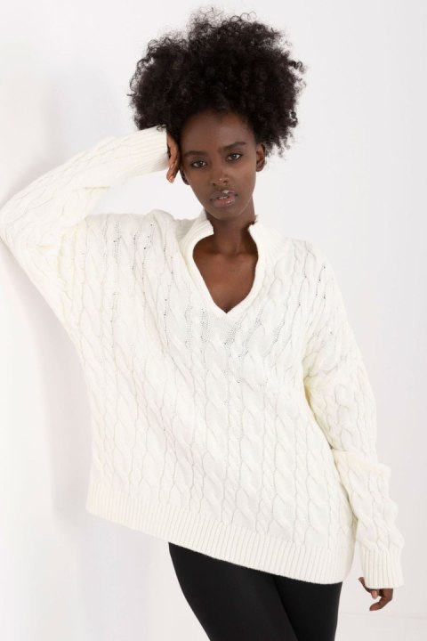 Sweter Damski Model BA-SW-0617.04 Ecru - Badu - uniwersalny Badu