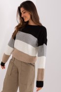 Sweter Damski Model BA-SW-8024.57P Black/Beige - Badu - uniwersalny Badu