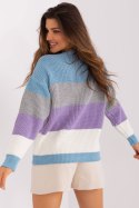 Sweter Damski Model BA-SW-8024.57P Grey/Blue - Badu - uniwersalny Badu