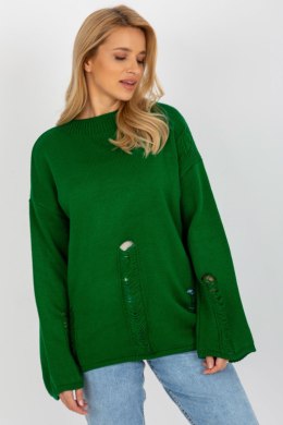 Sweter Damski Model BA-SW-8043.08X Dark Green - Badu - uniwersalny Badu