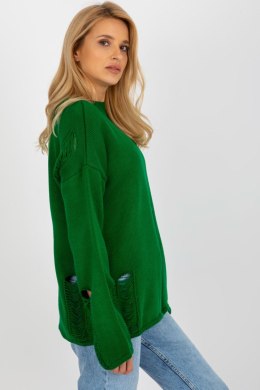 Sweter Damski Model BA-SW-8043.08X Dark Green - Badu - uniwersalny Badu