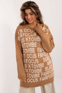 Sweter Damski Model BA-SW-0546.07 Camel - Badu - uniwersalny Badu