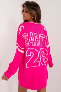 Sweter Damski Model BA-SW-0558.28 Fluo Pink - Badu - uniwersalny Badu