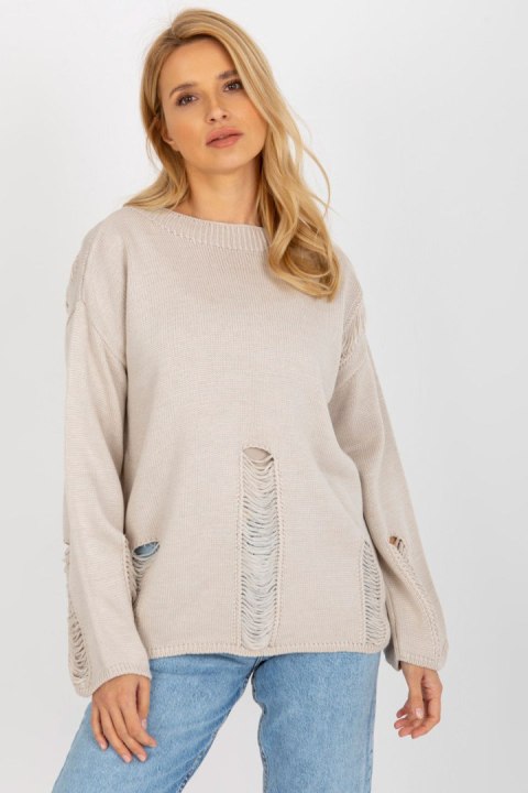 Sweter Damski Model BA-SW-8043.03 Beige - Badu - uniwersalny Badu