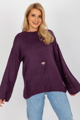 Sweter Damski Model BA-SW-8043.03 Dark Violet - Badu - uniwersalny Badu