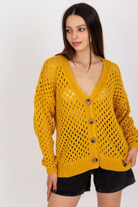 Sweter Damski Model BA-SW-9009.26P Dark Yellow - Badu - uniwersalny Badu