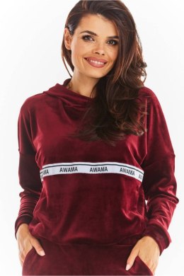 Bluza Damska Model A371 Bordo Welur - awama - L Awama