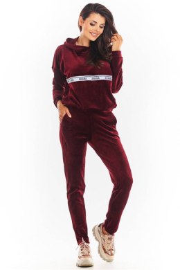 Bluza Damska Model A371 Bordo Welur - awama - L Awama