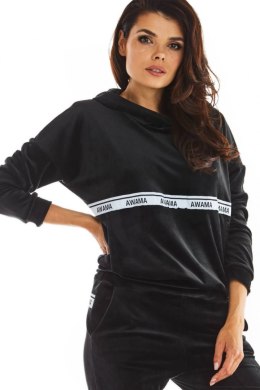 Bluza Damska Model A371 Black Welur - awama - L Awama