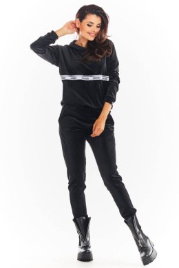 Bluza Damska Model A371 Black Welur - awama - L Awama