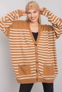 Sweter Kardigan Model FE-SW-3346.56P Camel - Fame - uniwersalny Fame