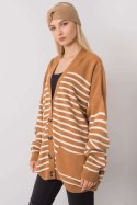 Sweter Kardigan Model FE-SW-3346.56P Camel - Fame - uniwersalny Fame