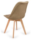 Krzesło skandynawskie MONZA GRANDE Zestaw 4 sztuki BEIGE FABRIC