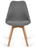 Krzesło skandynawskie MONZA GRANDE Zestaw 4 sztuki GREY FABRIC