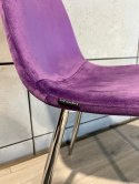 Krzesło tapicerowane GIULIA PURPLE VELVET SILVER