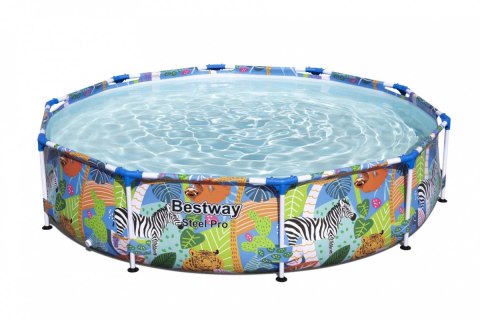 Basen Stelażowy Steel Pro dla dzieci Świat Zwierząt BESTWAY 305x66cm 10FT