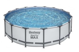 Basen stelażowy Steel Pro MAX 488x122 Szary 16FT BESTWAY 5w1 + Drabinka + Pokrywa