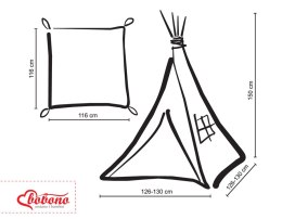 Dwustronna mata do tipi- mini-rozeta szara