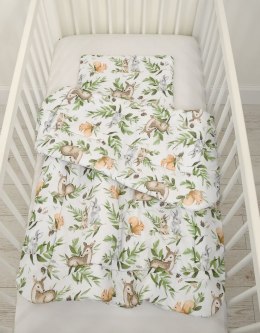 Komplet pościeli dla niemowląt z wypełnieniem 2-cz 75x100cm NEWBORN - woodland green