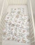 Komplet pościeli dla niemowląt z wypełnieniem 2-cz 75x100cm NEWBORN - woodland olive