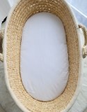 Prześcieradło bawełniane do kosza Mojżesza Boho wózka gondoli 75x35 cm - białe