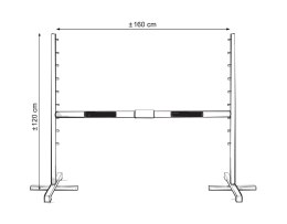 Przeszkoda skokowa do Hobby Horse 160cm, h-120 cm, belka czarna