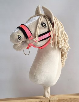 Kantar regulowany dla konia Hobby Horse A3 neon pink czarnym futerkiem