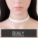 NASZYJNIK CHOKER SKÓRZANY - BIAŁY N480B