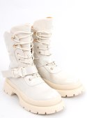 Botki militarne lakierowane JENS BEIGE