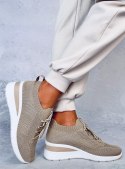 Buty sportowe na koturnie LEAKES KHAKI