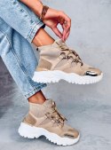 Skarpetkowe sneakersy za kostkę PETRA KHAKI