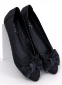 Eleganckie baleriny brokatowe BETZI BLACK