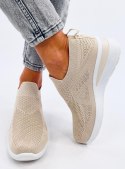 Sneakersy na koturnie skarpetkowe BAYOL BEIGE