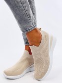 Sneakersy na koturnie skarpetkowe BAYOL BEIGE