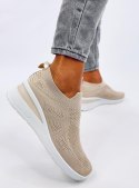 Sneakersy na koturnie skarpetkowe BAYOL BEIGE