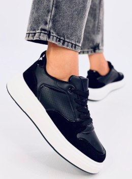 Sneakersy na wysokiej podeszwie RESTANTE BLACK