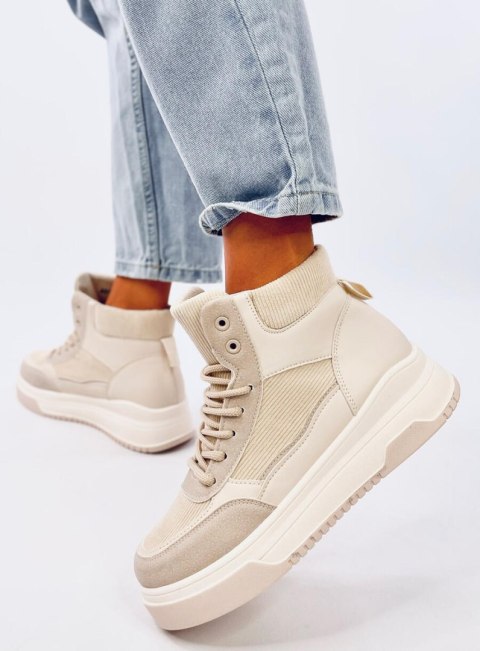 Sneakersy za kostkę RIESS BEIGE