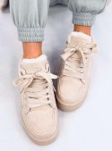 Sneakersy na platformie ocieplane SKINNER BEIGE