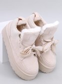 Sneakersy na platformie ocieplane SKINNER BEIGE