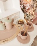 Drewniany zestaw do herbaty Tea set pink