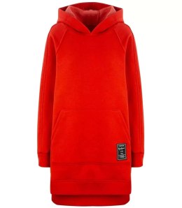 Ciepła oversizowa bluza BASIC hoodie (Czerwony)