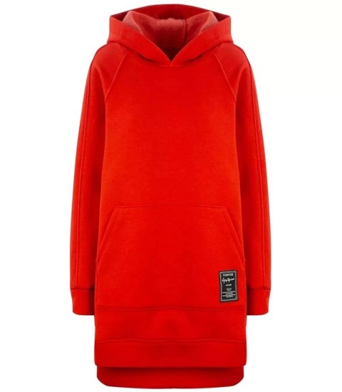 Ciepła oversizowa bluza BASIC hoodie (Czerwony)